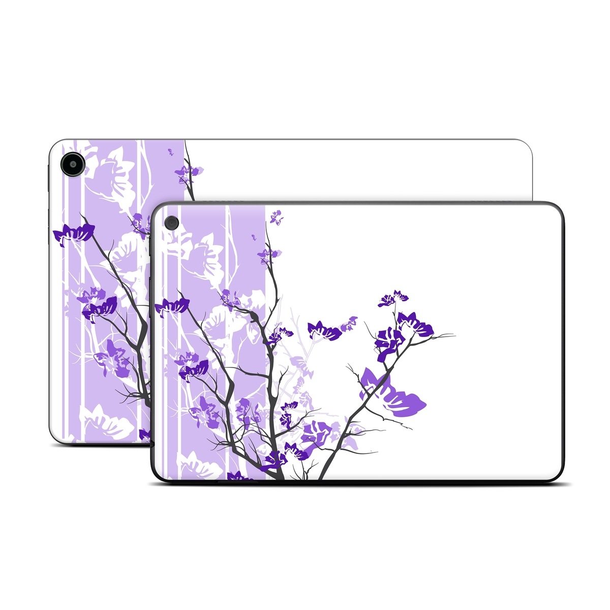 Amazon Fire Tablet Series Skin Skin design of Branch, Purple, Violet, Lilac, Lavender, Plant, Twig, Flower, Tree, Wildflower, with white, purple, gray, pink, black colors