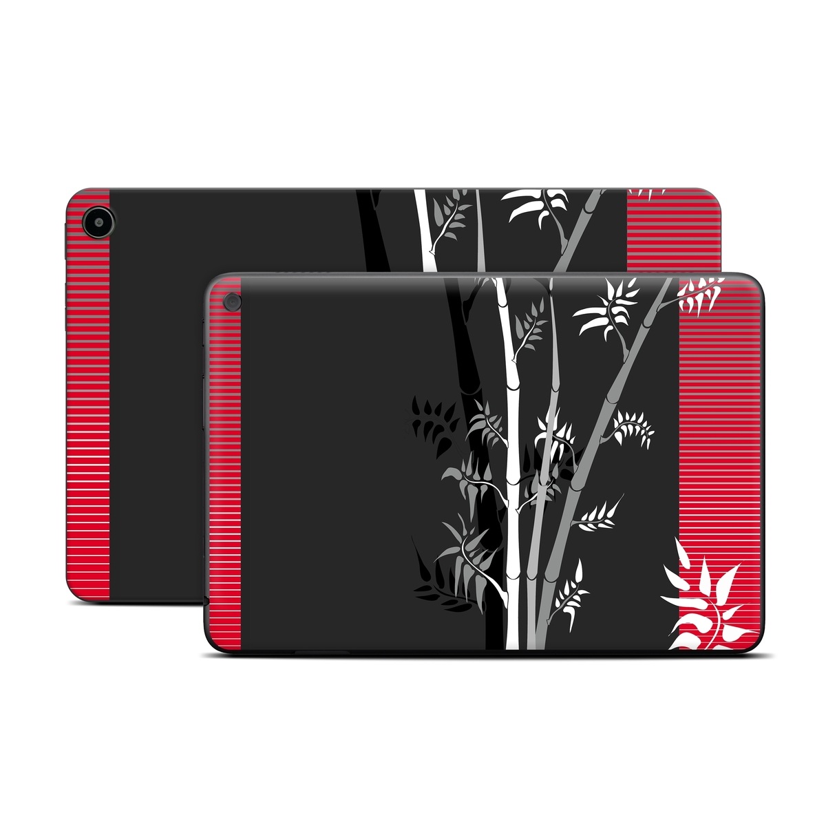 Amazon Fire Tablet Series Skin Skin design of Tree, Branch, Plant, Graphic design, Bamboo, Illustration, Plant stem, Black-and-white, with black, red, gray, white colors