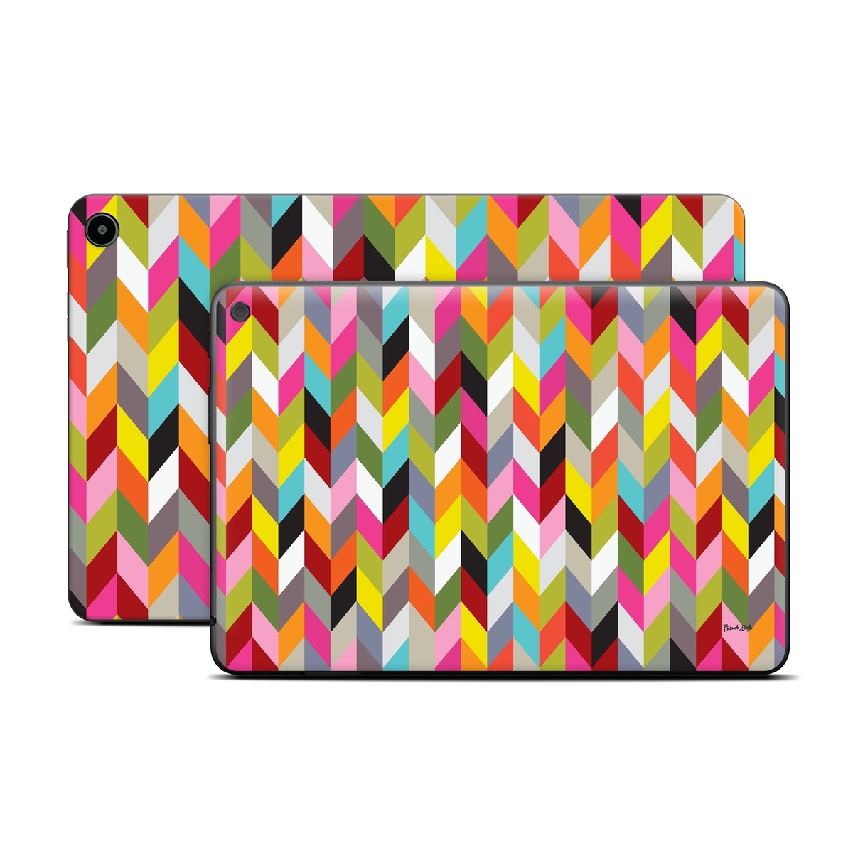 Amazon Fire Tablet Series Skin Skin design of Pattern, Orange, Line, Design, Graphic design, Tints and shades, Triangle, with red, green, gray, black, blue, purple colors
