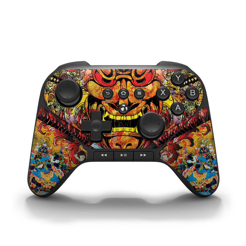 Amazon Fire Game Controller Skin design of Art, Psychedelic art, Visual arts, Illustration, Fictional character, Demon, with red, orange, yellow colors