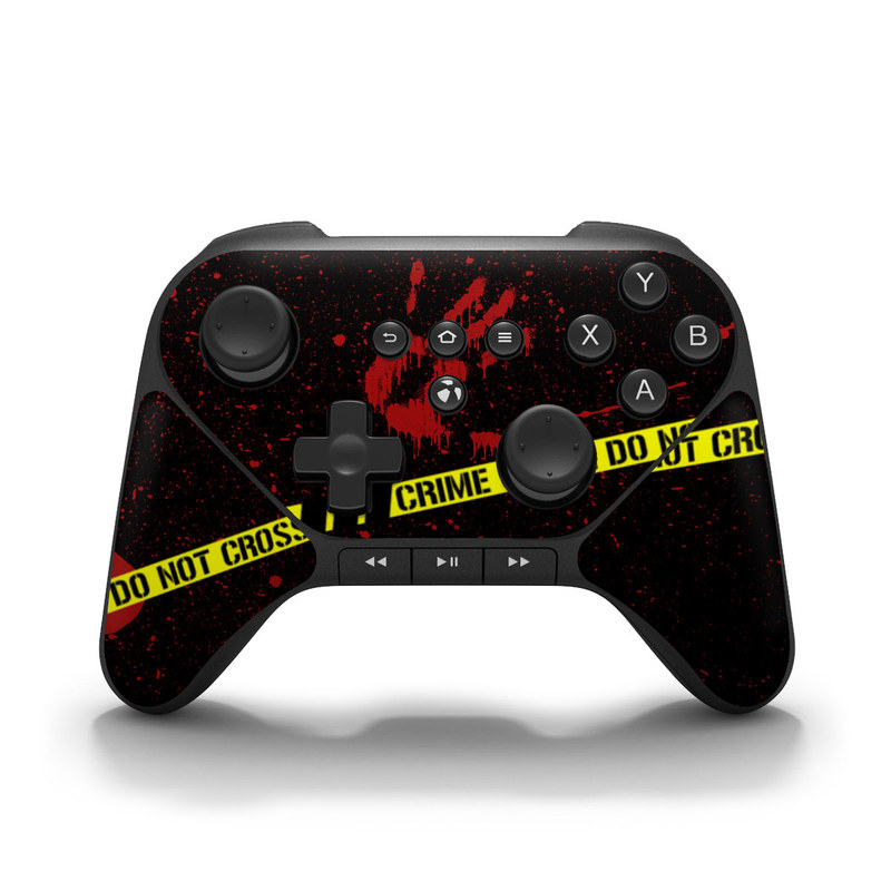 Amazon Fire Game Controller Skin design of Red, Black, Font, Text, Logo, Graphics, Graphic design, Room, Carmine, Fictional character, with black, red, green colors