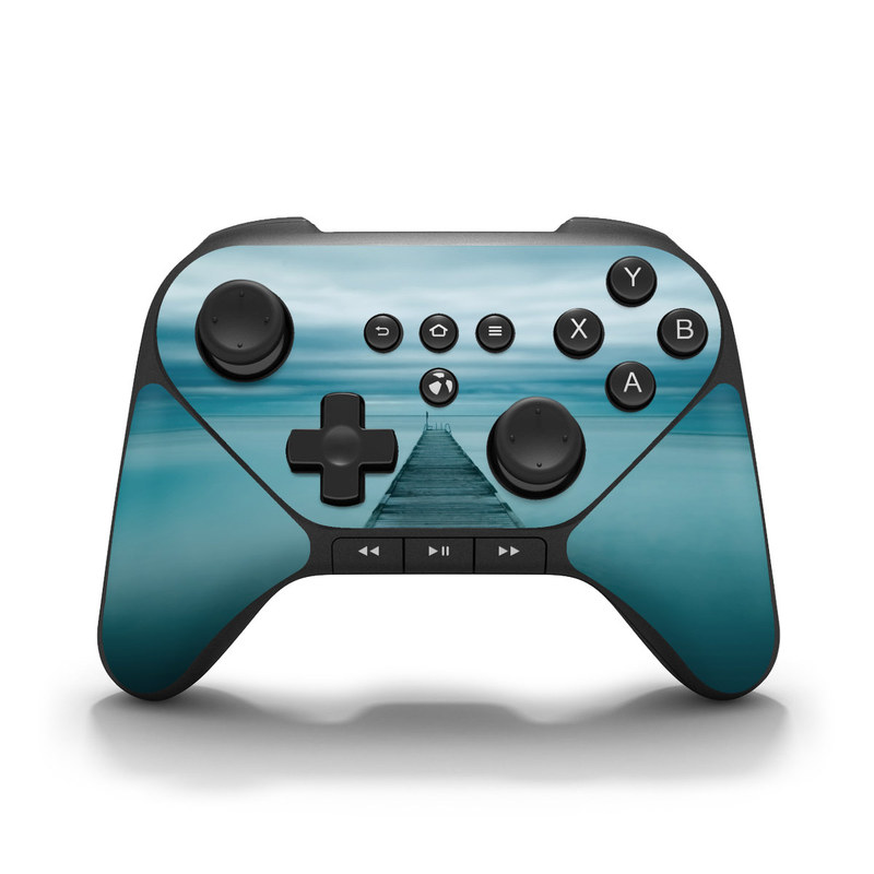 Amazon Fire Game Controller Skin design of Sea, Water, Horizon, Sky, Blue, Ocean, Daytime, Calm, Fixed link, Symmetry, with black, blue, gray colors