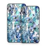 Blue Ink Floral iPhone 11 Series Skin