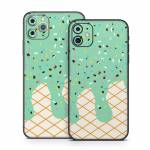 Mint Chocolate Chip Ice Cream Drip iPhone 11 Series Skin