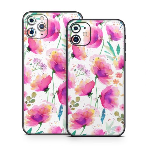 Abstract Pink Poppies iPhone 11 Series Skin