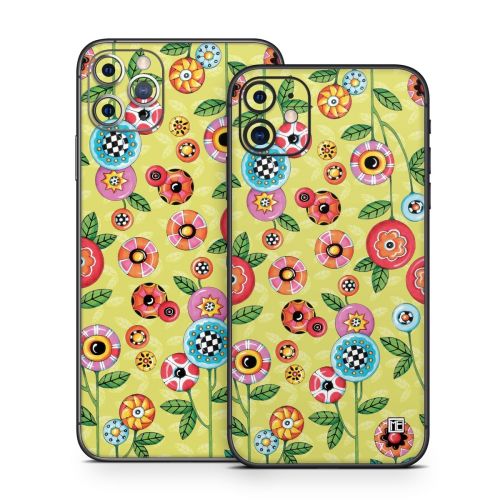 Button Flowers iPhone 11 Series Skin