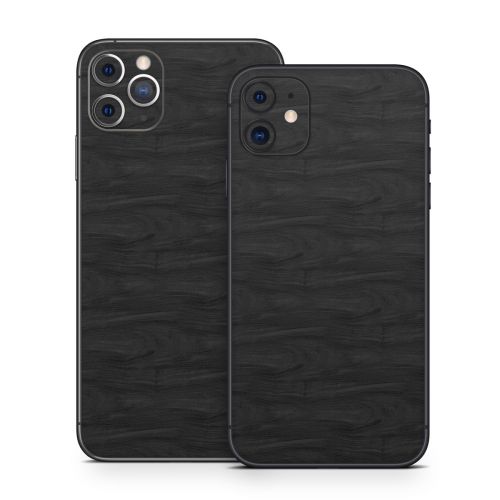 Black Woodgrain iPhone 11 Skin