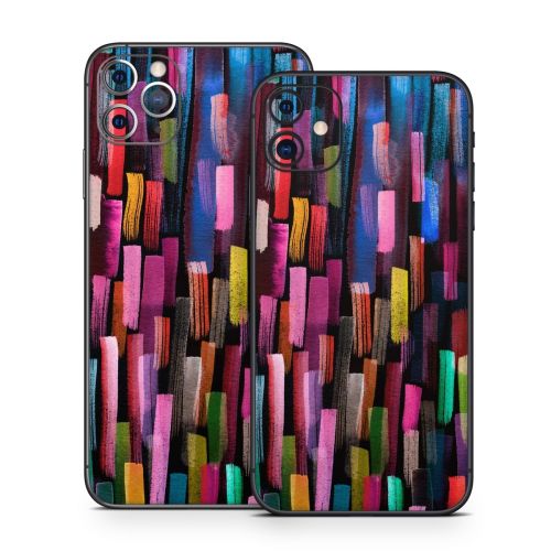 Colorful Brushstrokes Black iPhone 11 Series Skin