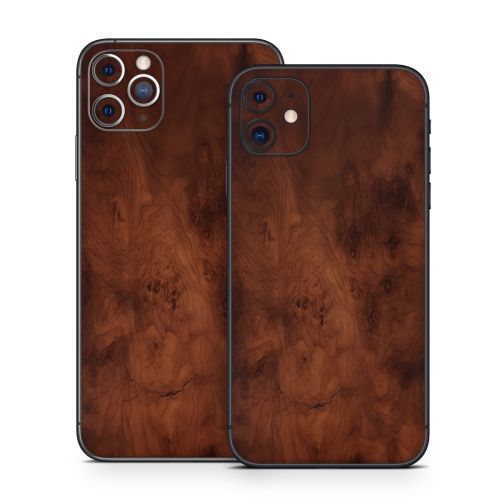 Dark Burlwood iPhone 11 Series Skin