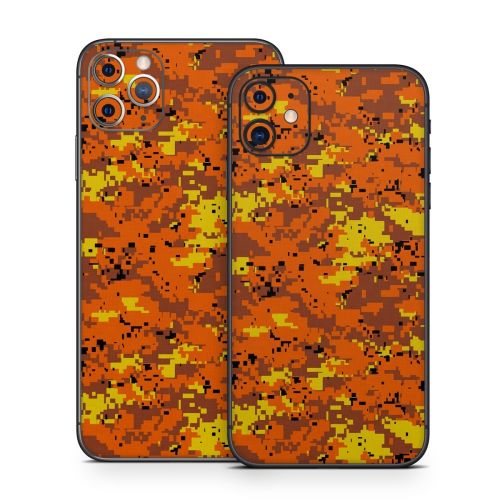 Digital Orange Camo iPhone 11 Series Skin