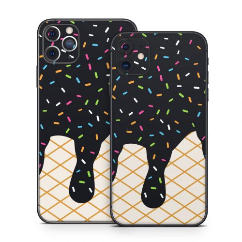 Black Ice Cream Drip iPhone 11 Series Skin