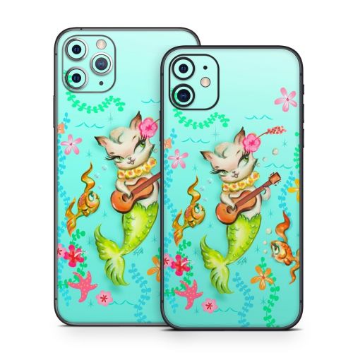 Merkitten with Ukelele iPhone 11 Series Skin