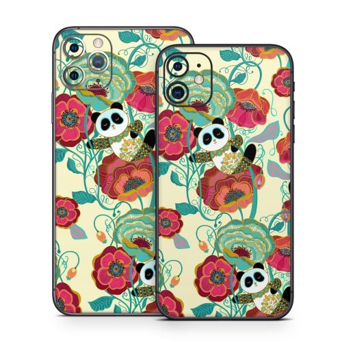 Panda Flowers iPhone 11 Series Skin