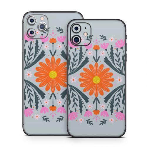 Pink and Orange Flowers iPhone 11 Series Skin