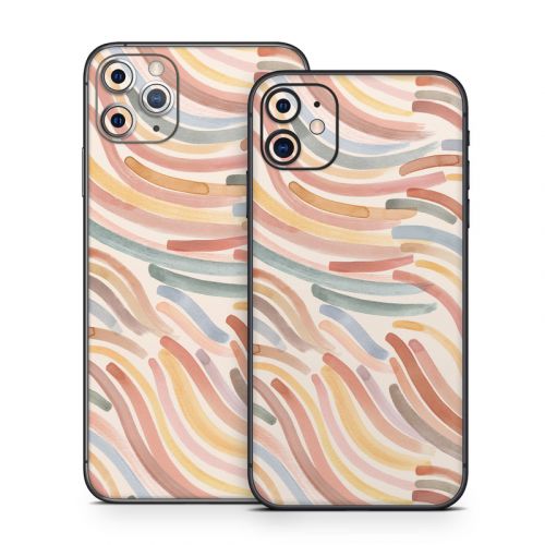 Terracotta Brushstroke Waves iPhone 11 Series Skin