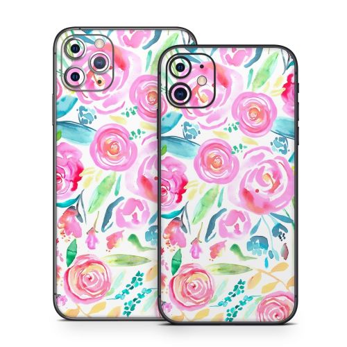 Watercolor Roses iPhone 11 Series Skin