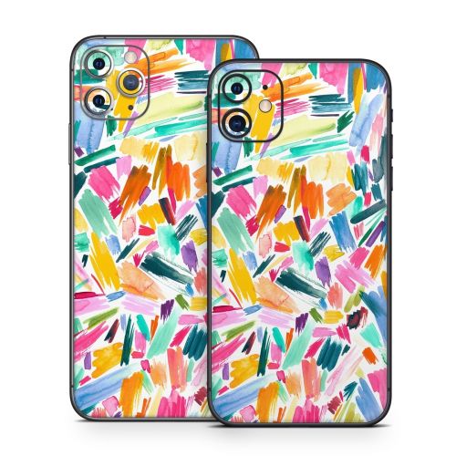 Watercolor Colorful Brushstrokes iPhone 11 Series Skin