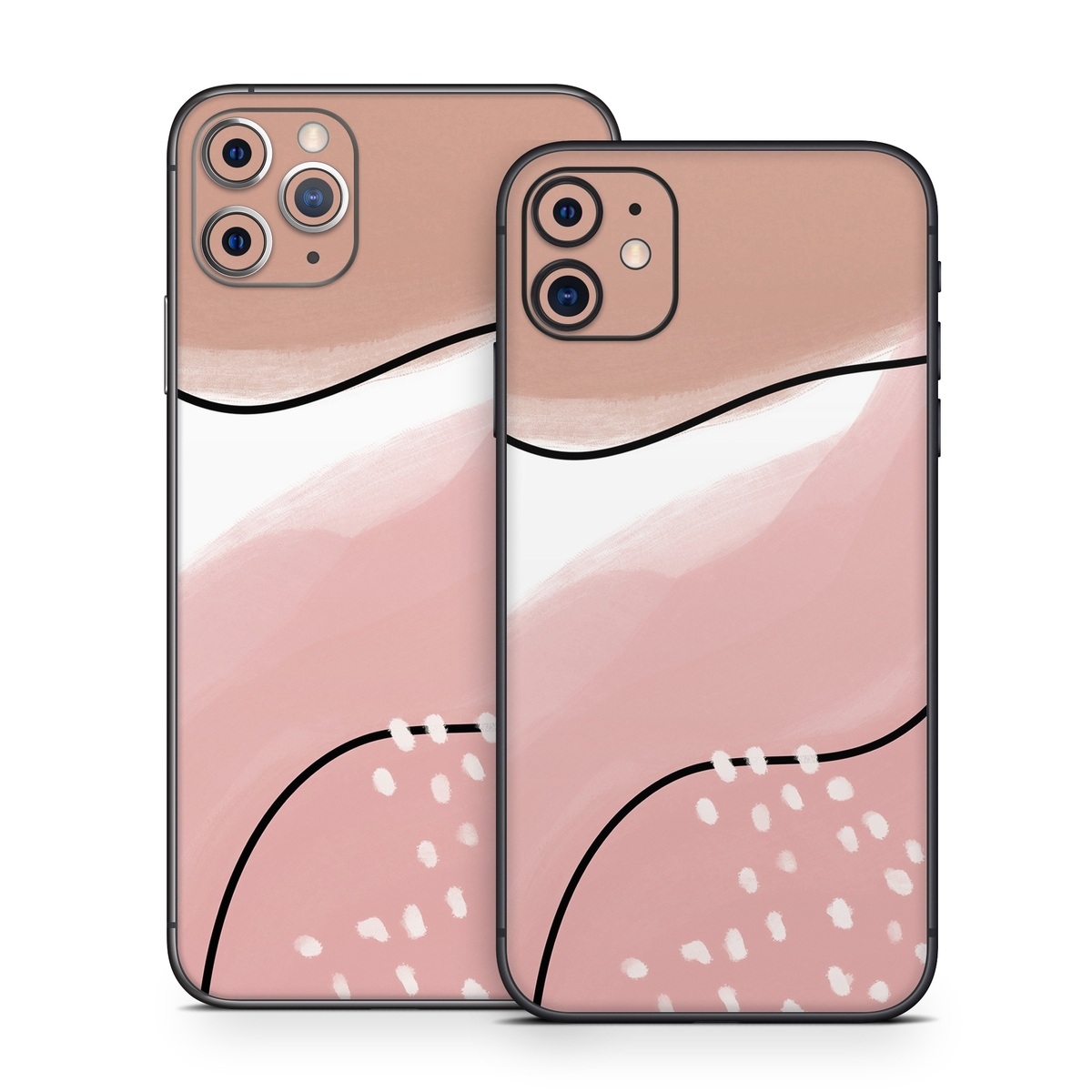 iPhone 11 Series Skin design of Skin, Pink, Nose, Peach, Shoulder, Lip, Neck, Line, Joint, Ear, Footwear, Material Property, Clip Art, Graphics, Illustration, with white, pink, brown, black colors