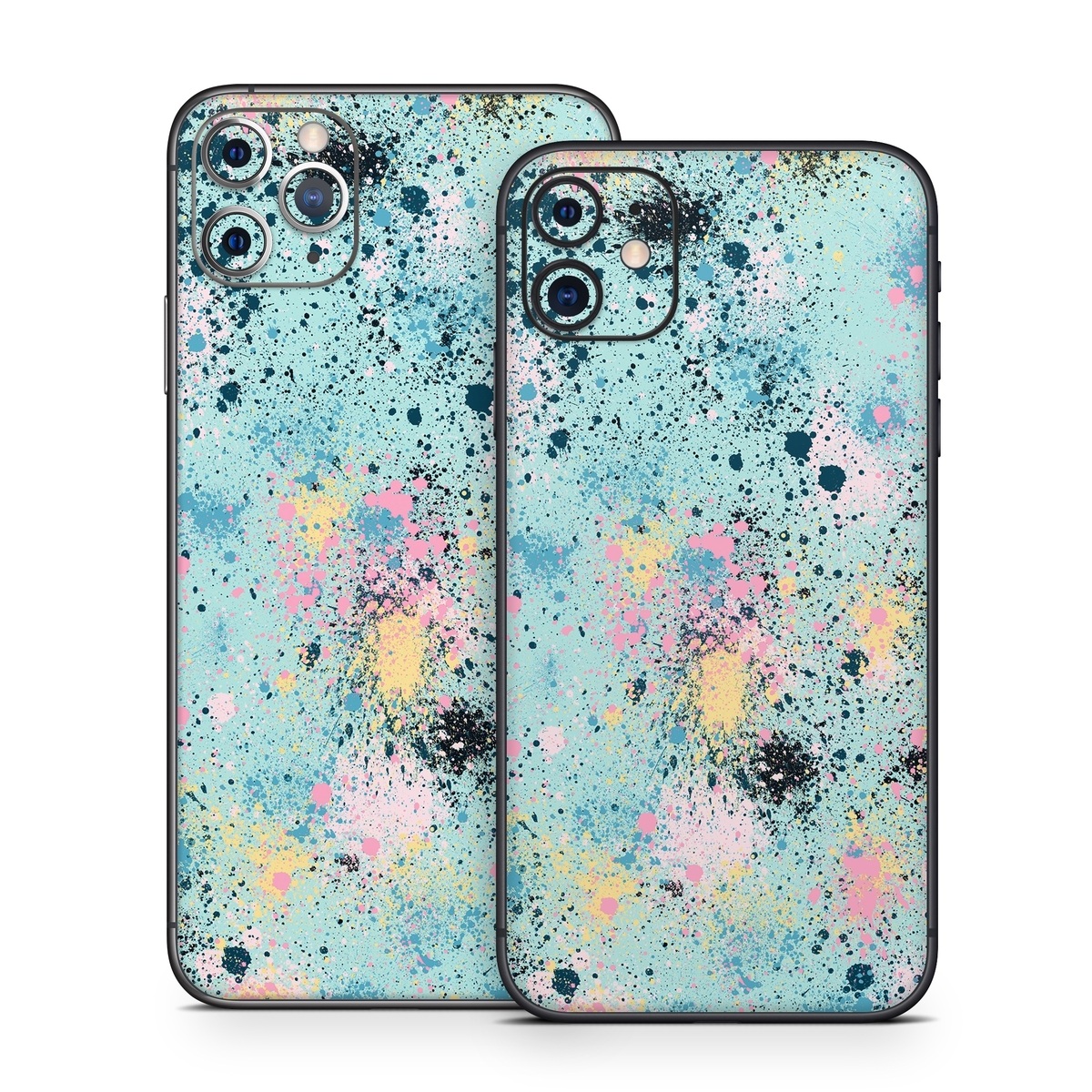 iPhone 11 Series Skin design of Colorfulness, Art, Paint, Aqua, Art paint, Pattern, Tints and shades, Magenta, Electric blue, Creative arts, with blue, black, pink, yellow colors