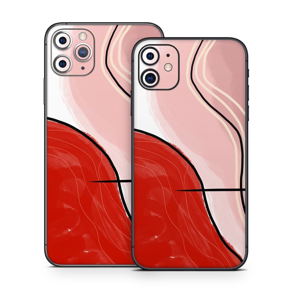 iPhone 11 Series Skin design of Red, Line, Lip, Material Property, Mouth, Illustration, Graphics, Liquid, Modern Art, Graphic Design, Art, with white, black, brown, red colors