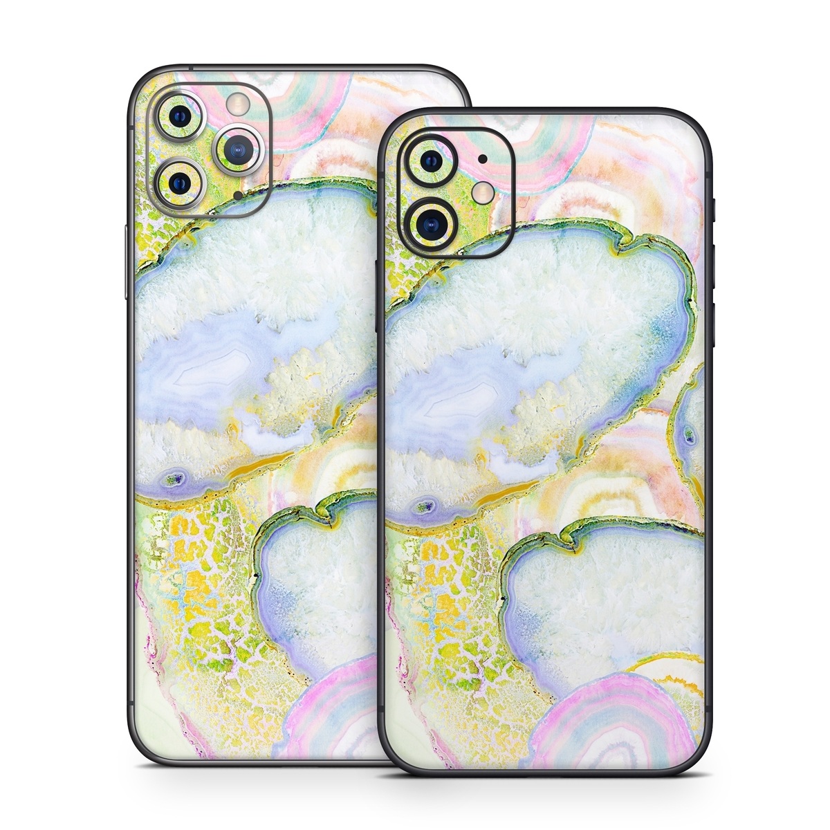 iPhone 11 Series Skin design of Watercolor paint, Illustration, Paint, Child art, Art, with blue, purple, green, yellow, pink colors