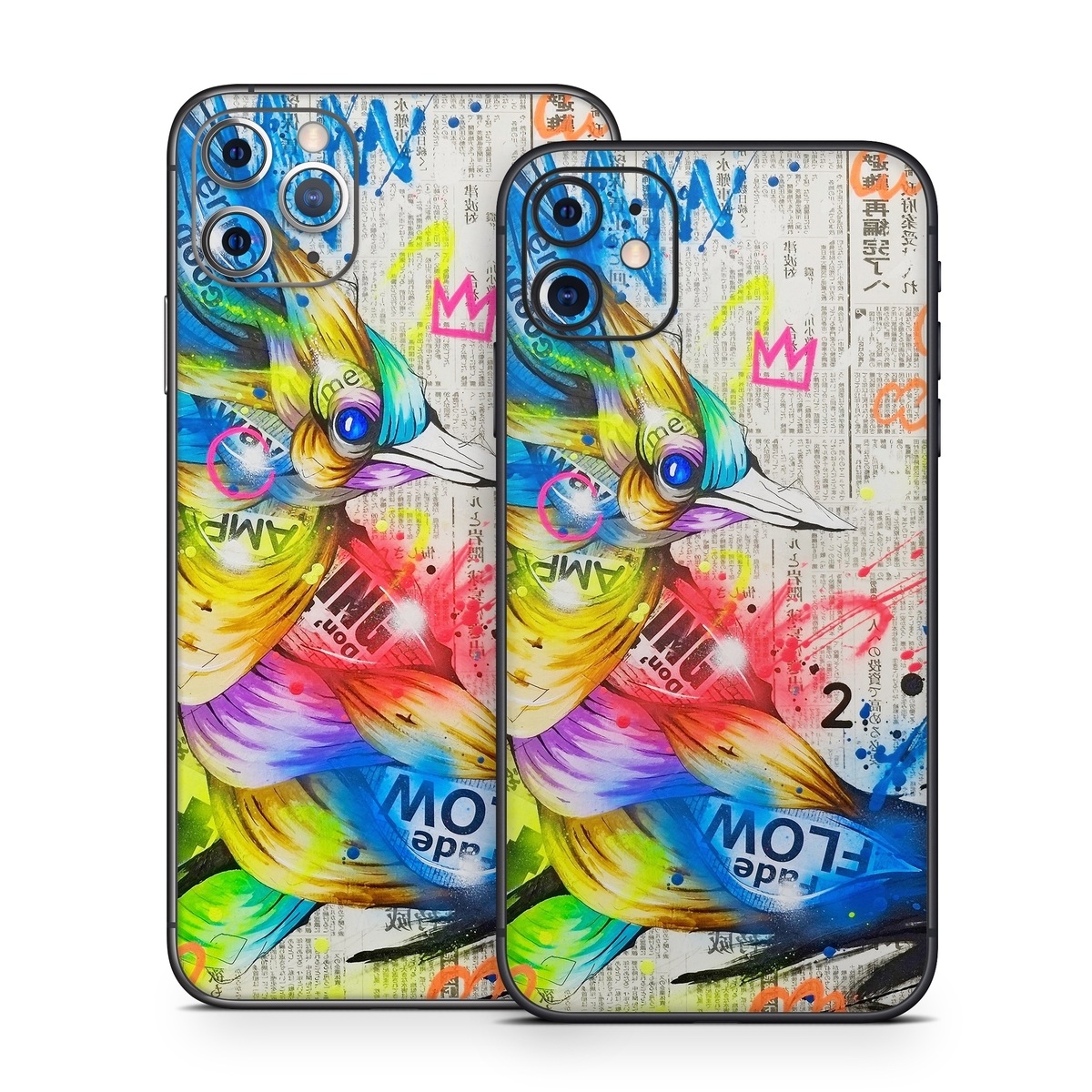 iPhone 11 Series Skin design of Graphic design, Font, Art, Graphics, Illustration, with blue, red, orange, pink, white, black, yellow, green colors