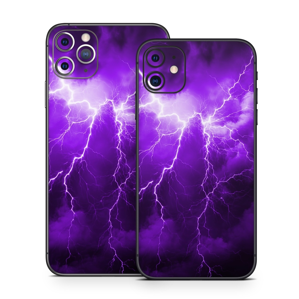 iPhone 11 Series Skin design of Sky, Lightning, Thunder, Atmosphere, Thunderstorm, Daytime, Purple, Light, Cloud, Nature, with black, purple colors