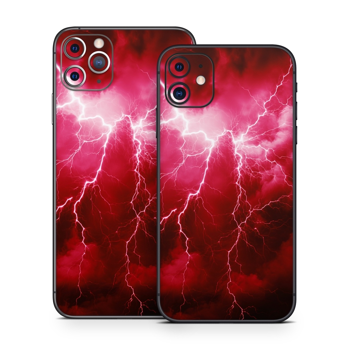 iPhone 11 Series Skin design of Thunder, Atmosphere, Sky, Light, Purple, Lighting, Water, Thunderstorm, Electricity, Pink, with black, red colors