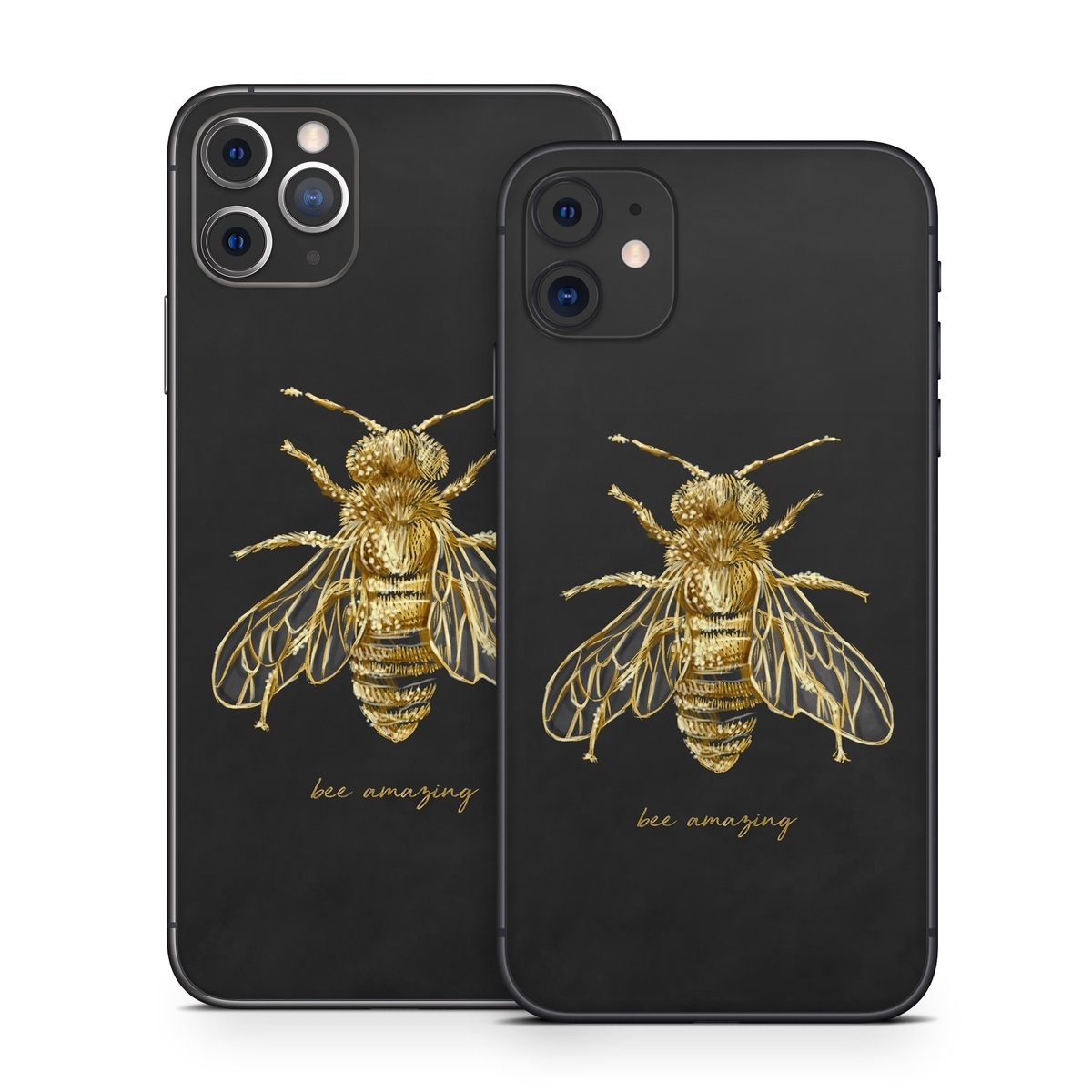 iPhone 11 Series Skin design of Insect, Invertebrate, Membrane-winged insect, Arthropod, Pest, Net-winged insects, Bee, Cicada, Macro photography, Pollinator, with black, yellow, white colors