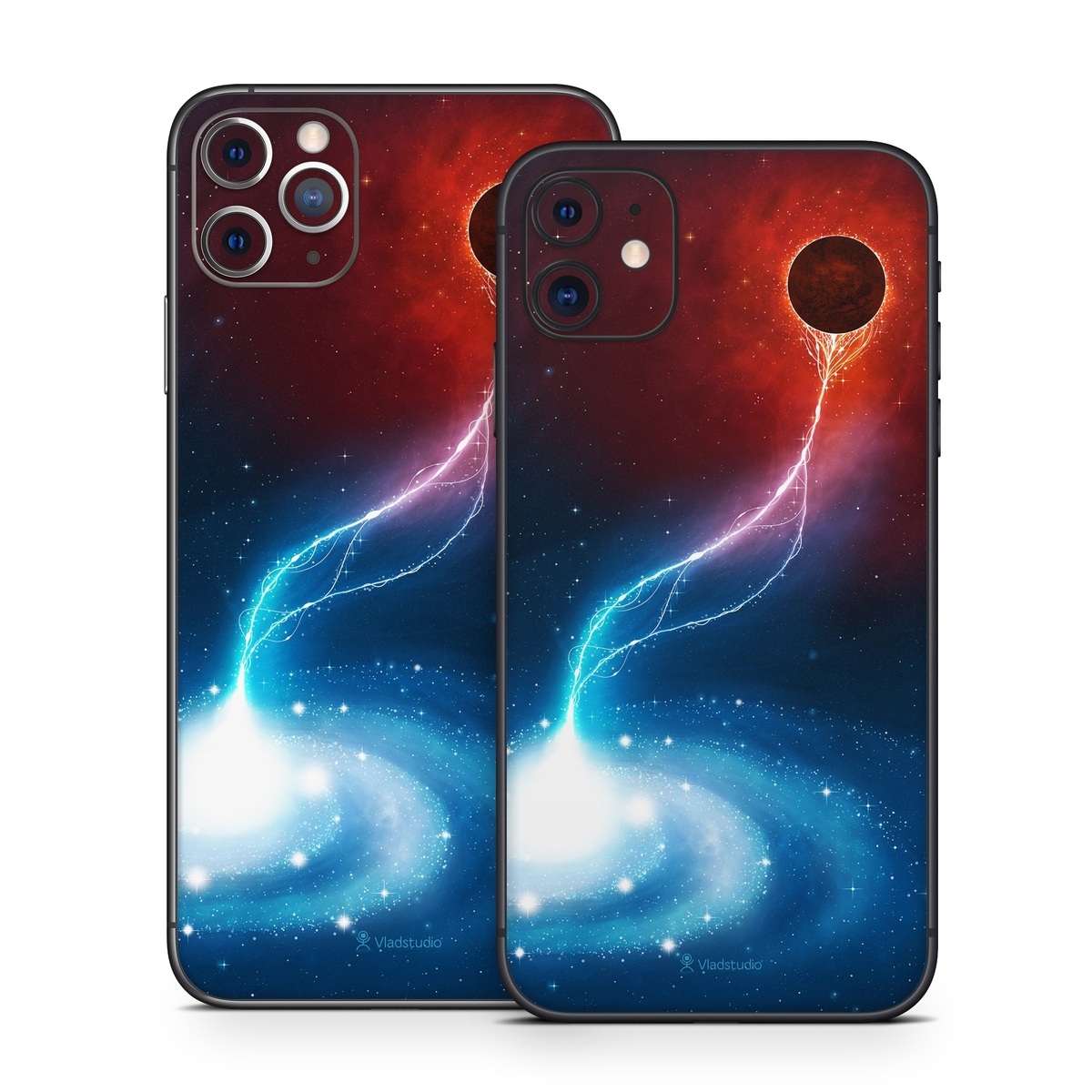 iPhone 11 Skin design of Outer space, Atmosphere, Astronomical object, Universe, Space, Sky, Planet, Astronomy, Celestial event, Galaxy, with blue, red, black colors