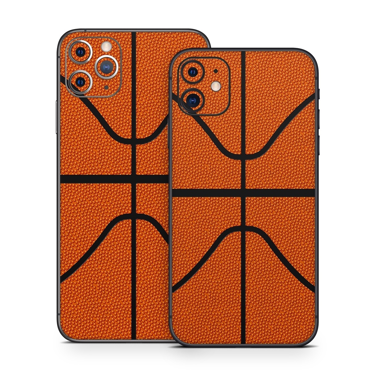 iPhone 11 Series Skin design of Orange, Basketball, Line, Pattern, Sport venue, Brown, Yellow, Design, Net, Team sport, with orange, black colors