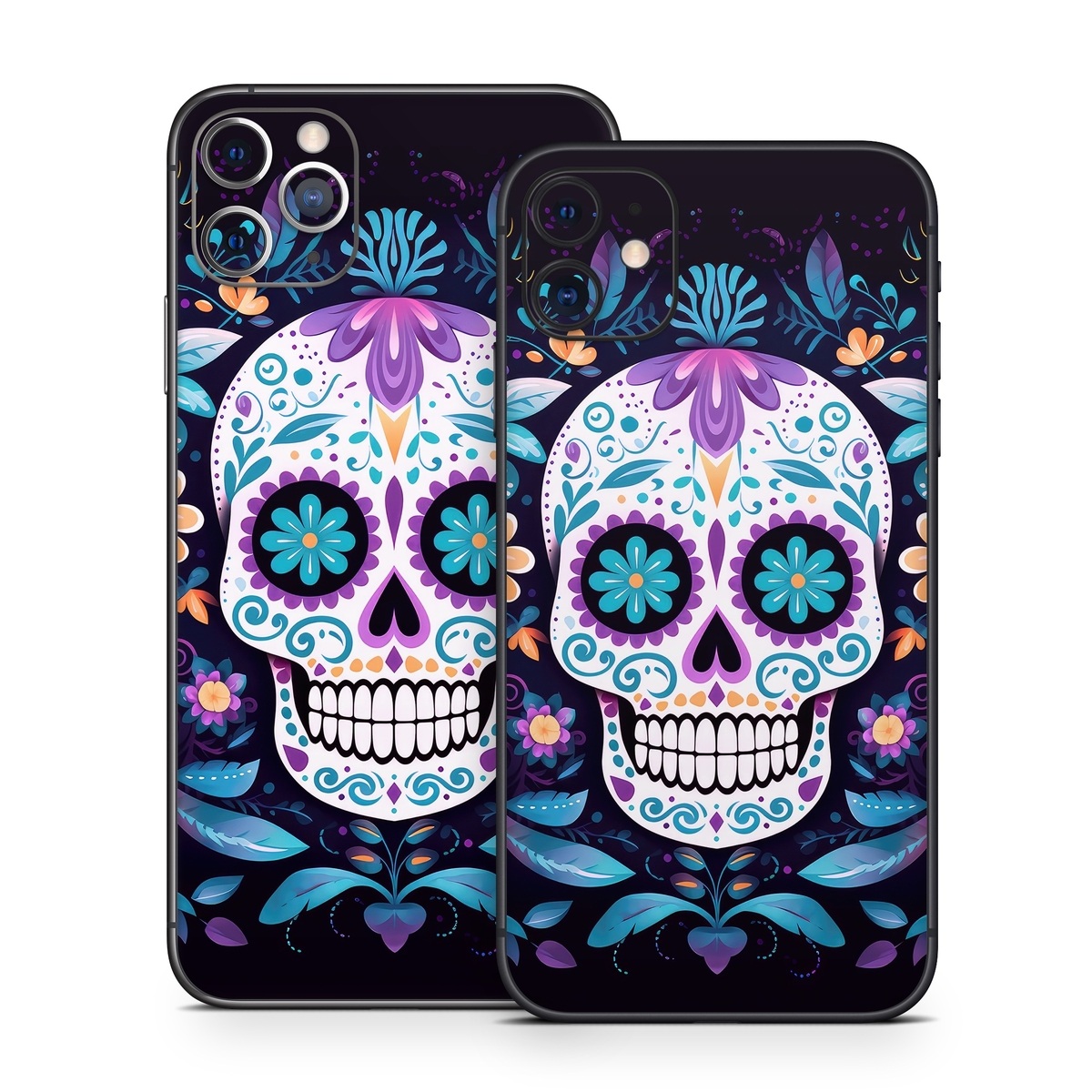 iPhone 11 Series Skin design of Textile, Petal, Aqua, Art, Symmetry, Flower, Pattern, Circle, Magenta, Electric blue, with yellow, orange, red, black, white, blue, purple colors