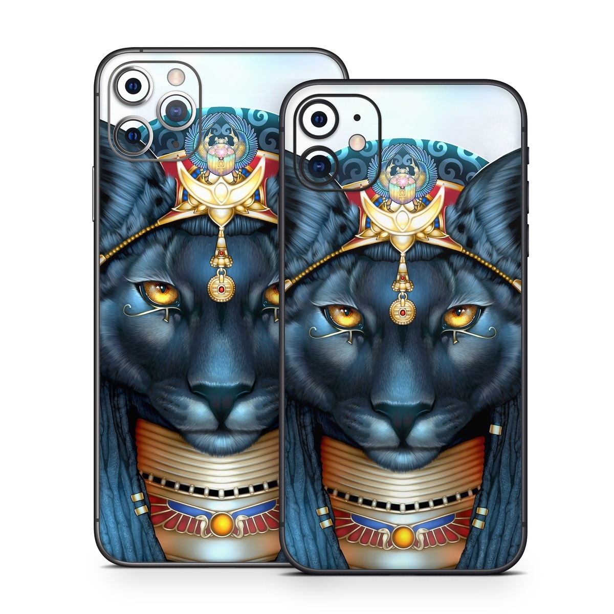 iPhone 11 Series Skin design of Jaw, Font, Whiskers, Toy, Snout, Personal protective equipment, Fictional character, Electric blue, Graphics, Mask, with black, white, red, blue, yellow, orange colors