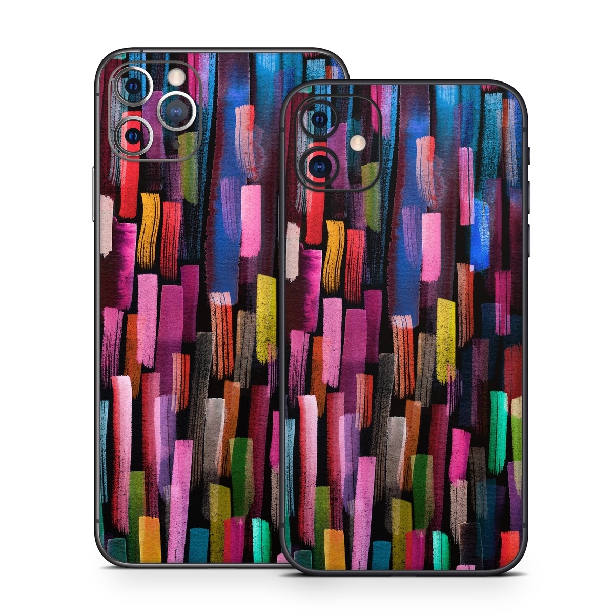 iPhone 11 Series Skin design of Colorfulness, Textile, Art, Wood, Line, Material property, Font, Pattern, Tints and shades, Magenta, with black, blue, green, red, pink, yellow, orange, white, gray colors