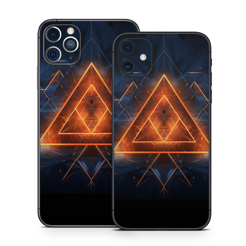 iPhone 11 Series Skin design of Sky, Atmosphere, Water, Triangle, Cloud, Electricity, Astronomical object, Tree, Star, Font, with black, white, orange, yellow, red, blue colors