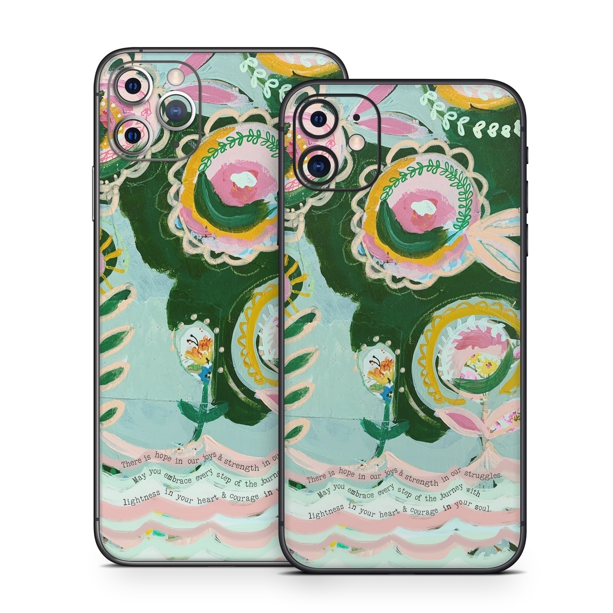iPhone 11 Series Skin design of Textile, Art, Font, Creative arts, Pattern, Painting, Circle, Illustration, Motif, Drawing, with blue, green, pink, yellow, orange, black colors
