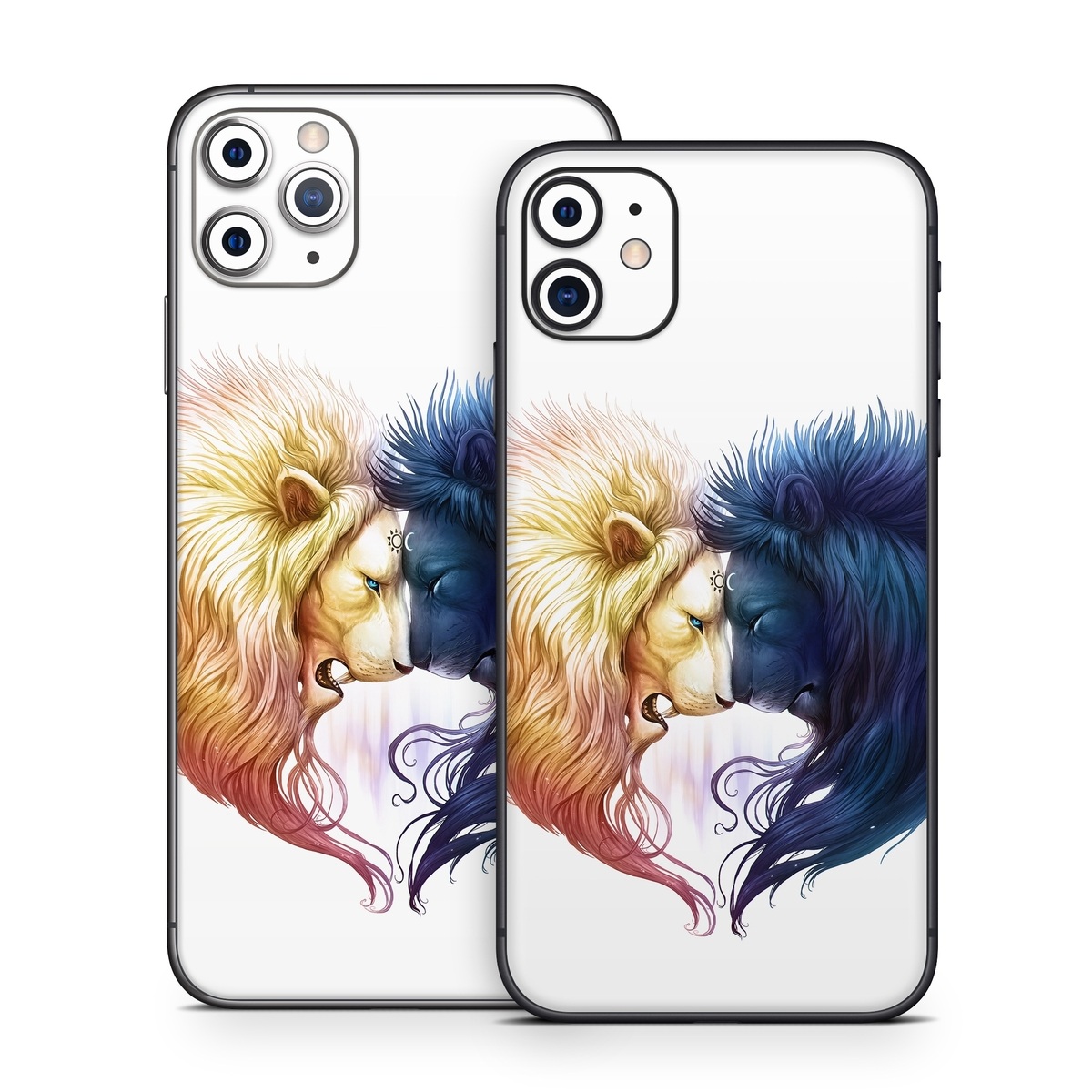 iPhone 11 Series Skin design of Vertebrate, Eyelash, Mammal, Ear, Gesture, Cartoon, Art, Painting, Happy, Paint, with white, black, blue, orange, yellow, red, purple colors