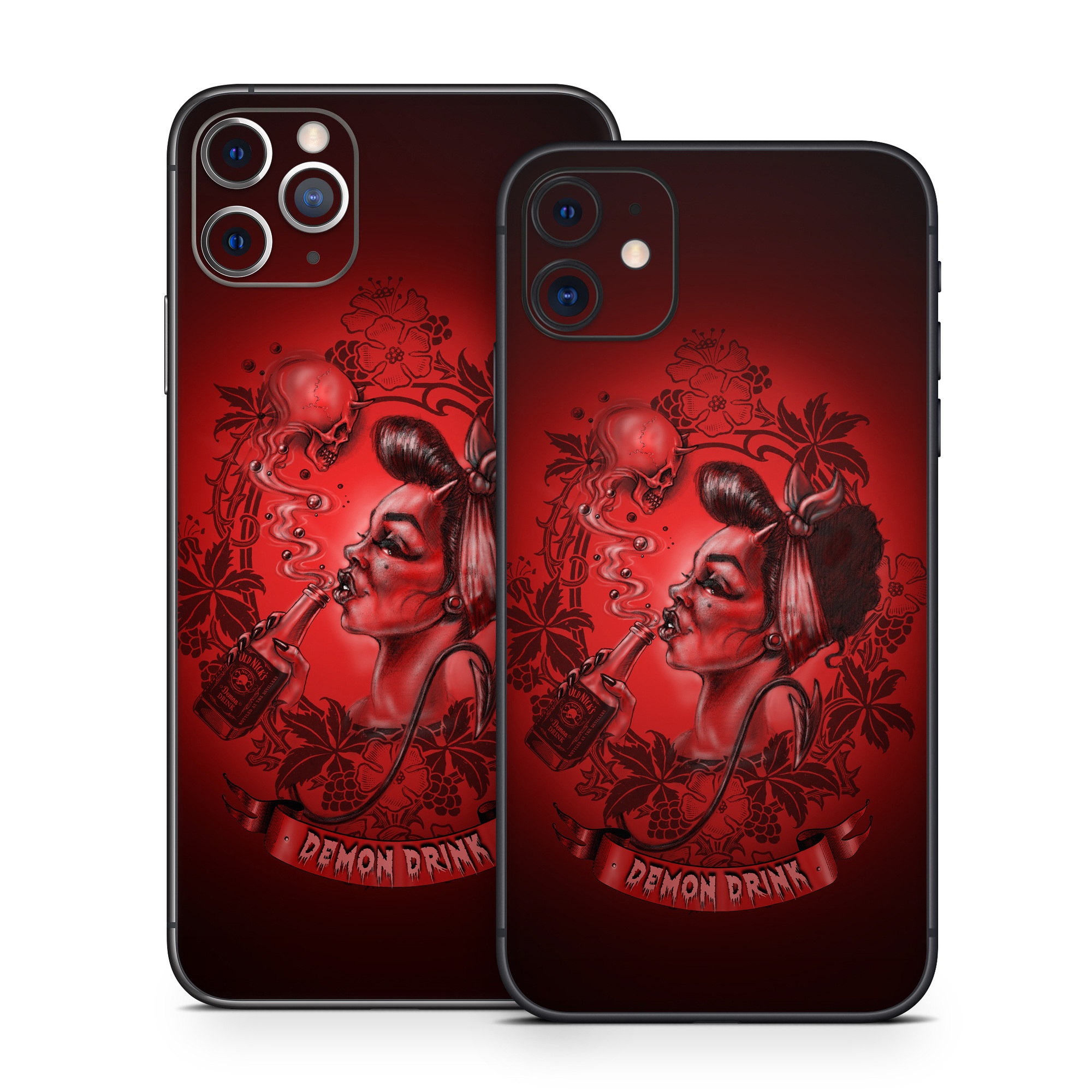 iPhone 11 Series Skin design of Font, Art, Magenta, Pattern, Graphics, Visual arts, Painting, Carmine, Illustration, Drawing, with black, red, white colors