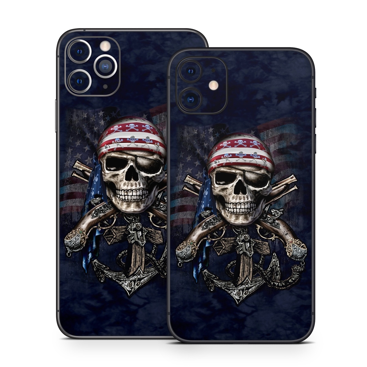 iPhone 11 Series Skin design of Skull, Bone, Skeleton, Illustration, Outerwear, T-shirt, Flag, Art, with black, gray, red colors