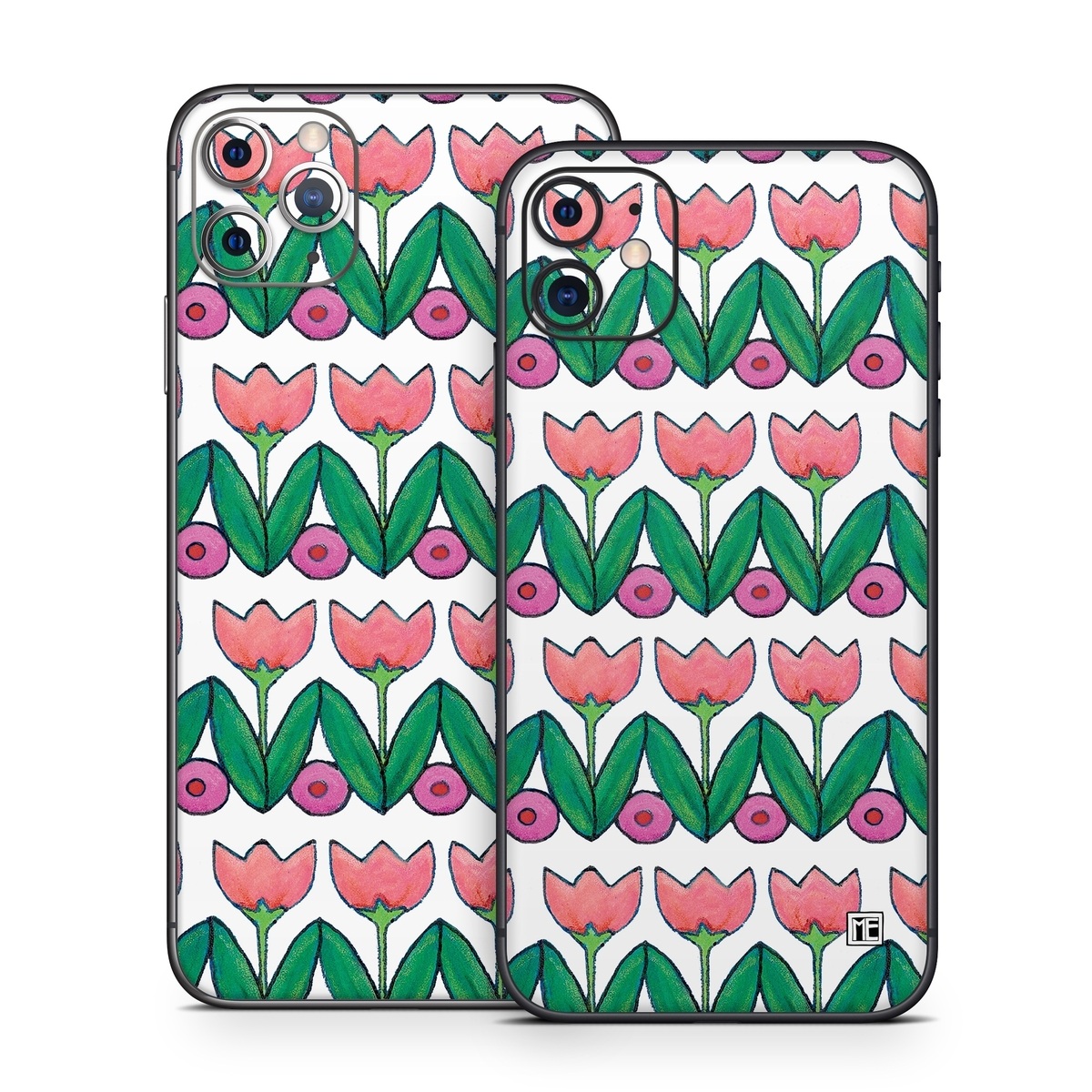 iPhone 11 Series Skin design of Green, Rectangle, Textile, Botany, Line, Symmetry, Art, Font, Pattern, Magenta, with white, green, pink, purple colors