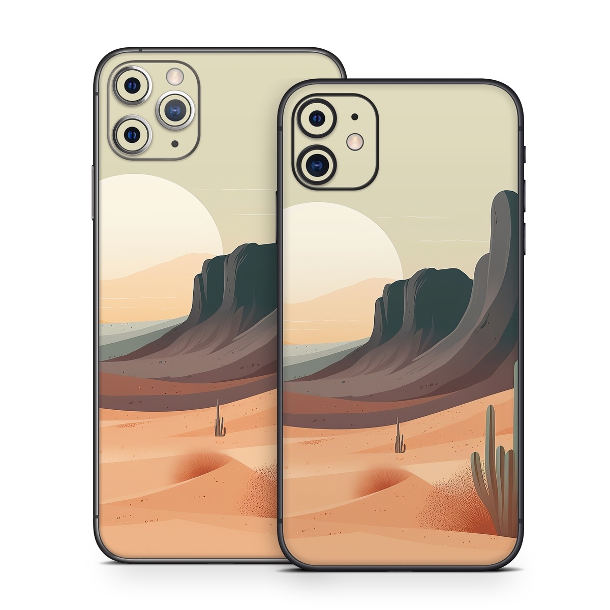 iPhone 11 Series Skin design of Sky, Light, Nature, Natural landscape, Art, Landscape, Moon, Mountainous landforms, Formation, Erg, with orange, yellow, brown, green, white, black colors