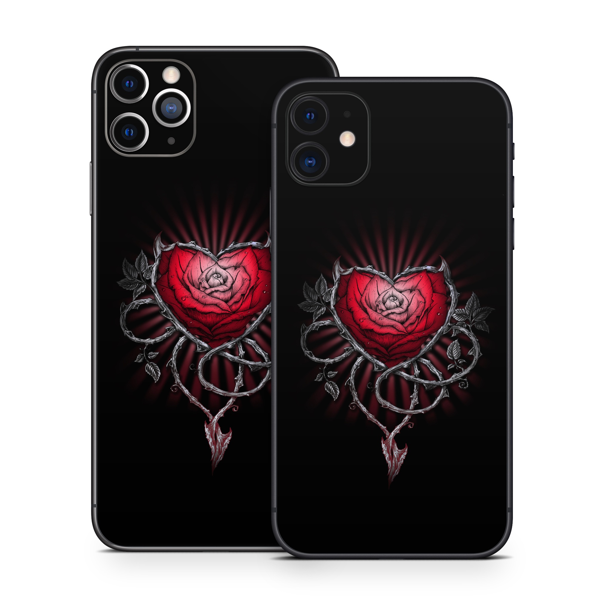 iPhone 11 Series Skin design of Human body, Flash photography, Gesture, Sleeve, Petal, Font, Jewellery, Fictional character, Magenta, Symmetry, with black, white, red, gray colors