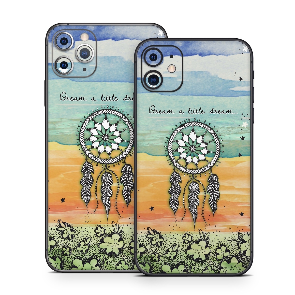 iPhone 11 Series Skin design of Text, Sky, Font, Illustration, Plant, Art, Wildflower, sunflower, Graphics, with blue, green, yellow, orange, black colors
