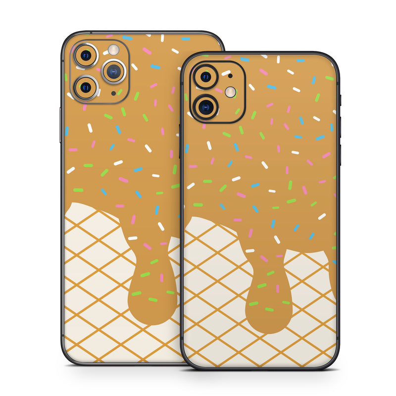 iPhone 11 Series Skin design, with white, brown, yellow, green, orange, pink, blue colors