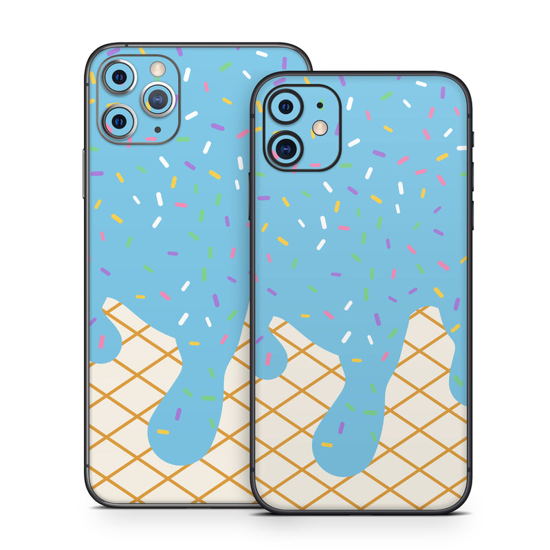 iPhone 11 Series Skin design, with white, brown, yellow, green, pink, orange, blue colors
