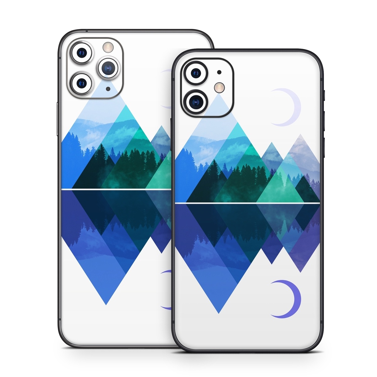 iPhone 11 Series Skin design of Blue, Cobalt blue, Azure, Pattern, Logo, Design, Electric blue, Graphics, Illustration, Triangle, with white, blue, purple, green colors