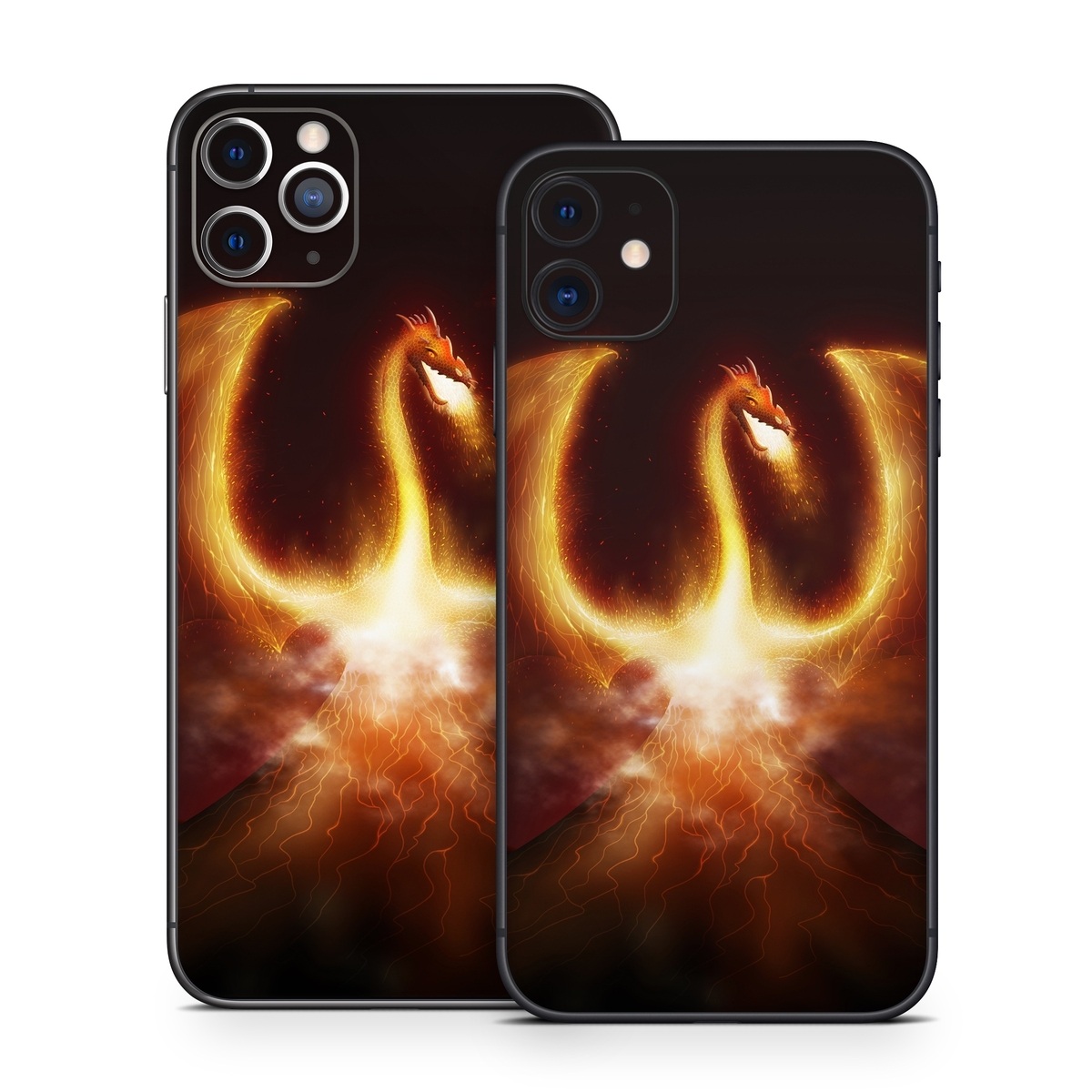iPhone 11 Series Skin design of Light, Atmosphere, Orange, Space, Heat, Sky, Darkness, Art, Geological phenomenon, Universe, with black, red, green, pink colors