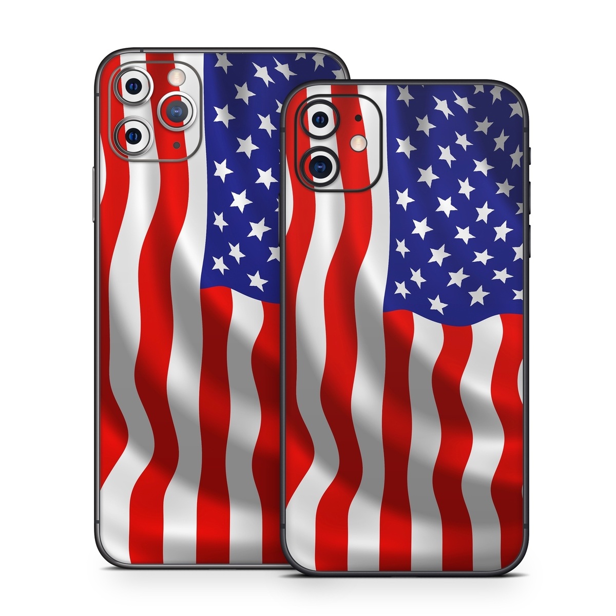 iPhone 11 Series Skin design of Flag of the united states, Flag, Flag Day (USA), Veterans day, Independence day, Memorial day, Holiday, with gray, red, blue, black, white colors