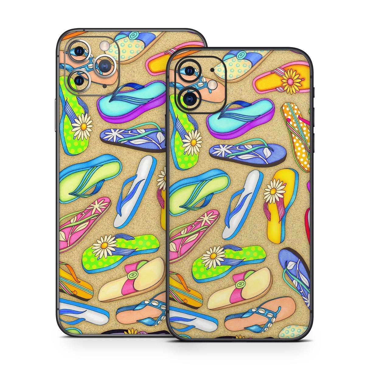 iPhone 11 Series Skin design of Pattern, Design, Visual arts, Footwear, Art, with gray, green, blue, pink, purple, orange colors