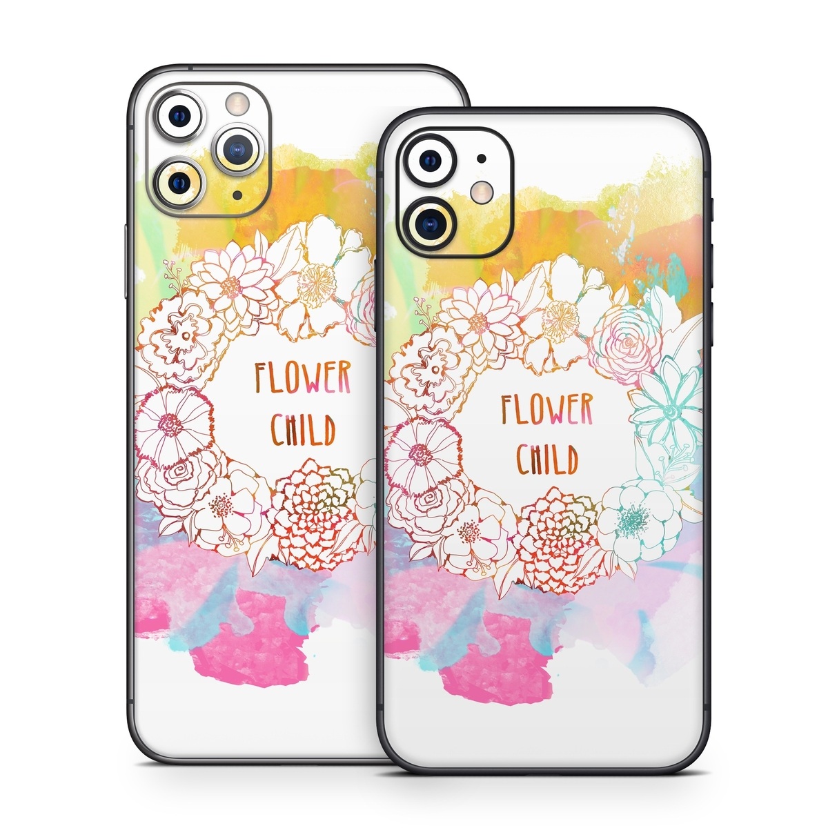 iPhone 11 Series Skin design of Heart, Illustration, Clip art, with yellow, orange, pink, blue, red colors